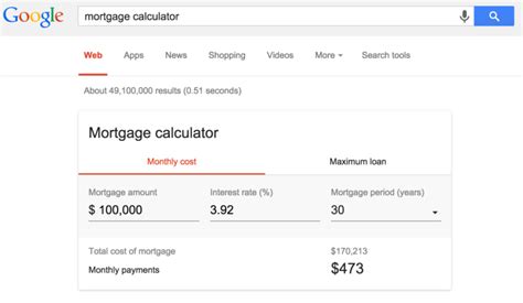 Quick Mortgage Calculator Google