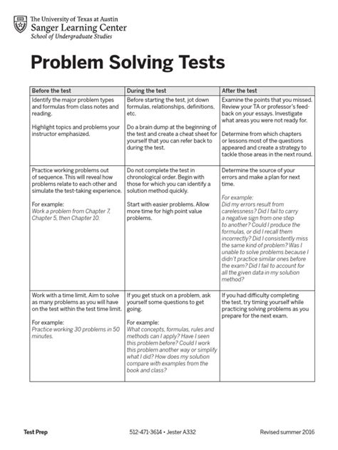 quick problem solving test