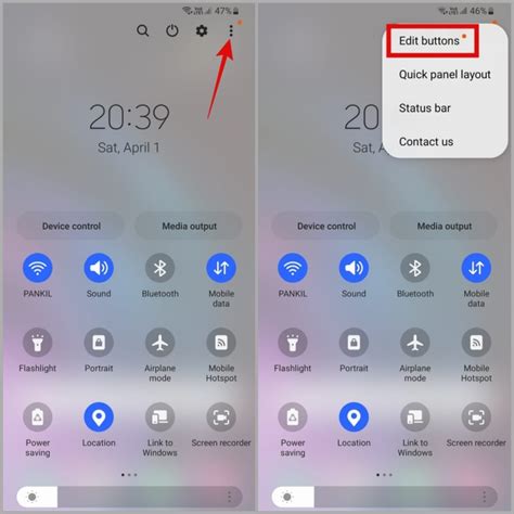 quick settings menu android missing