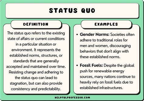 Quick Status Quo Meaning