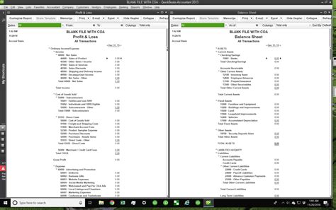 Quickbooks Chart Of Accounts Template