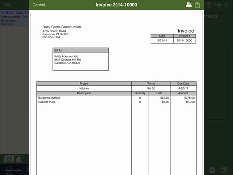 Quickbooks Invoice Excel Template