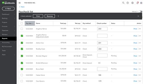 Quickbooks Reverse Payroll Check
