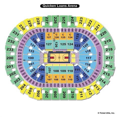 quicken loans arena seating chart basketball