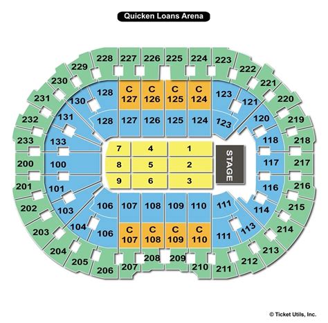 quicken loans arena seating chart concert
