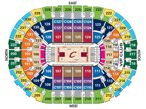 quicken loans arena seating chart detailed