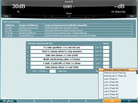 quicksin speech in noise test cpt code