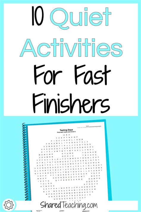 quiet activities for after testing pdf