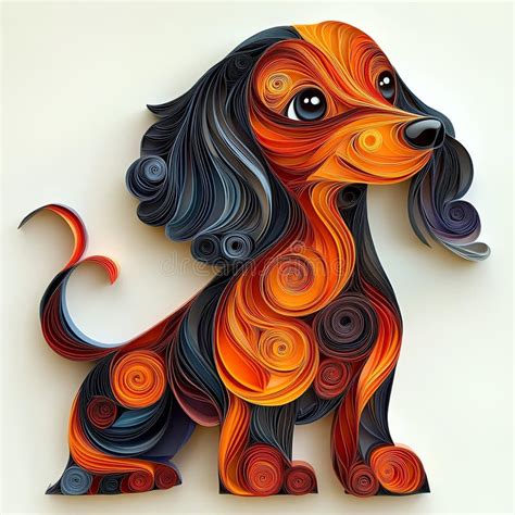 Quilling Art Dog