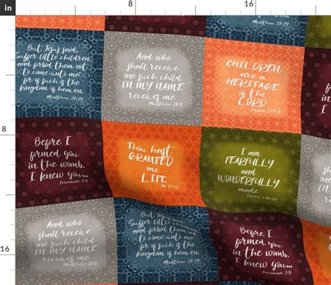 Quilt Fabric With Scripture Verses
