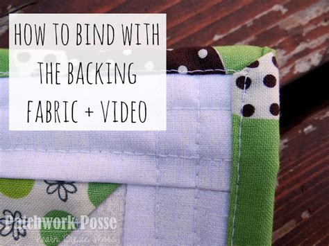 Quilting Using Backing As Binding