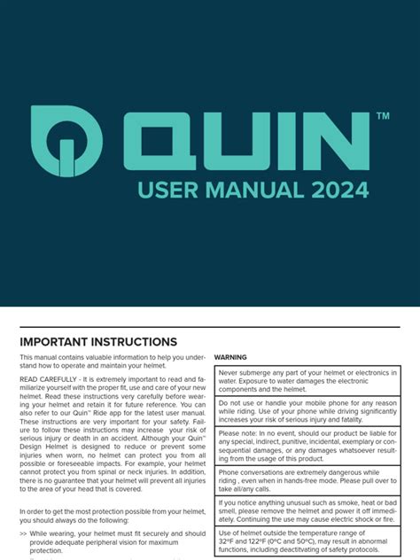 Quin Helmet Instructions