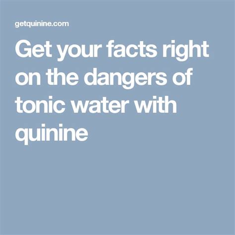 quinine benefits tonic water