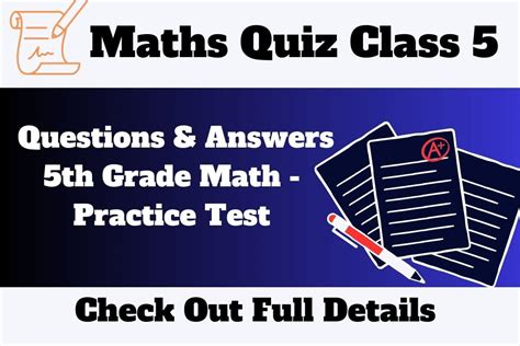 quiz for class 5 maths with answers
