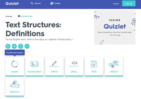 Quizlet Text Structure