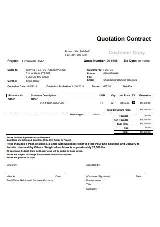 Quotation Contract