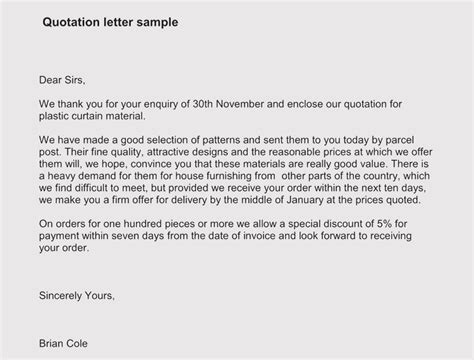 How To Write An Email For Quotation Submission / Quotation Letter