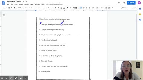 quotation marks in google docs