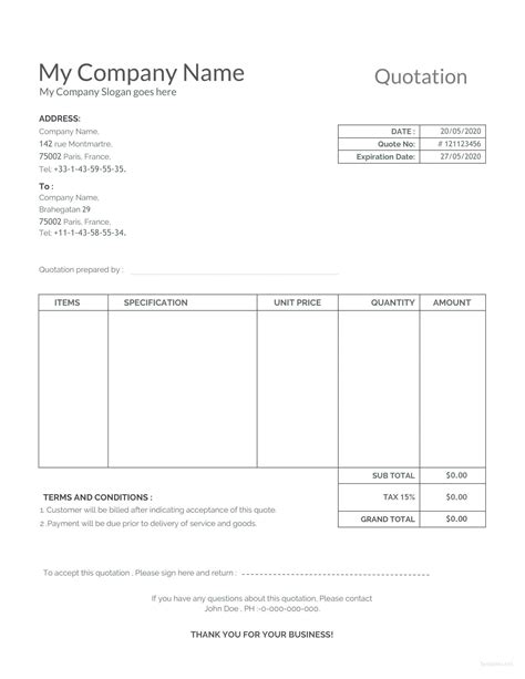 FREE 50+ Sample Quotations in MS Word PDF Google Docs Pages