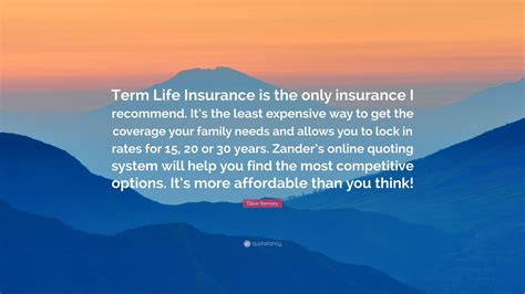 Dave Ramsey Quote “Term Life Insurance is the only insurance I