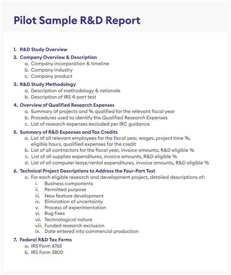 r&d credit documentation template