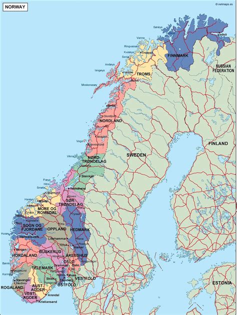 Regionen Norwegen Karte