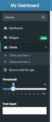 R Shiny Dashboard Sidebar Width