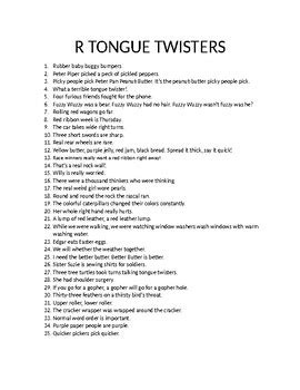 r tongue twisters speech therapy