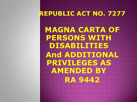 r.a 7277 magna carta of disabled person