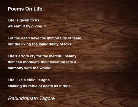 rabindranath tagore poems on life