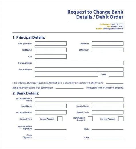 rac change bank details