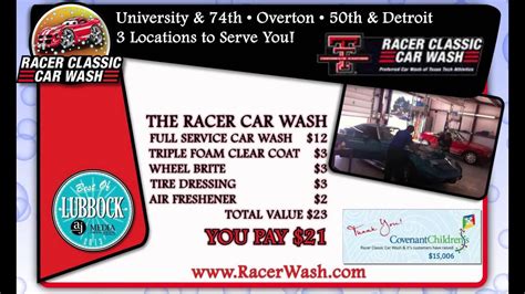 racer classic car wash coupons