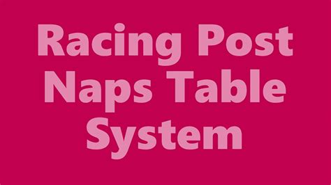 racing post tipsters naps table