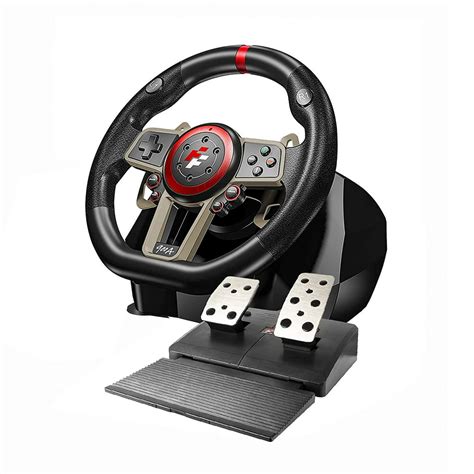 racing sim steering wheel and pedals