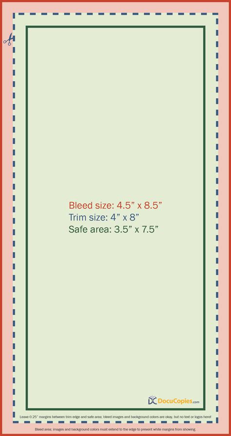 Rack Card Dimensions With Bleed