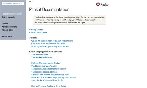 racket language documentation