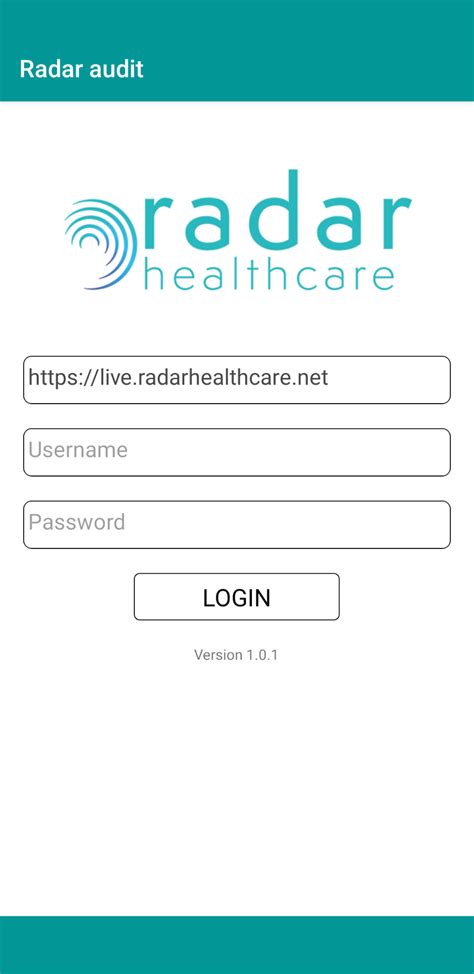 radar healthcare log in