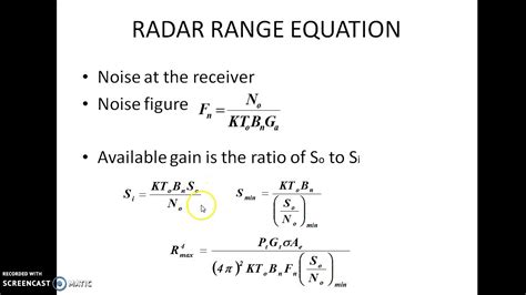 radar range equation factors