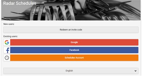 radar schedules website