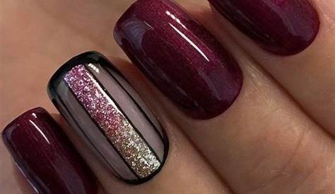 Radiant Charm: Deep Burgundy Clothing With Champagne Nails For An Alluring Look