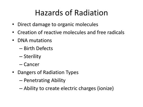 Radiation Hazards Ppt