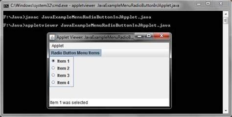 radio button in applet in java