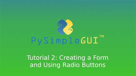 Radio Button Pysimplegui