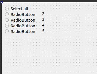 Radio Buttons Qt