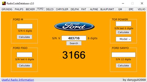 Radio Code Database V2.0