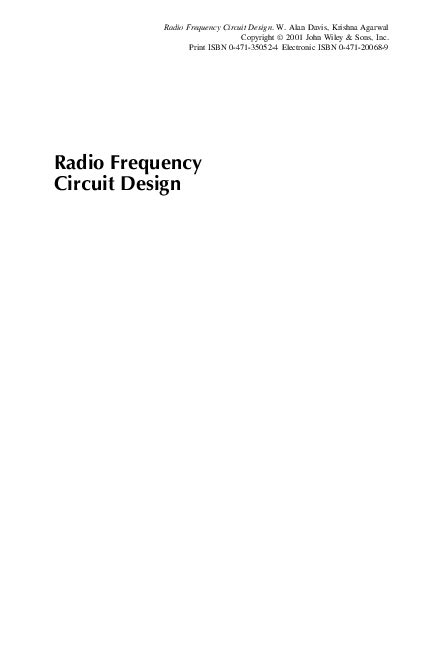 Radio Frequency Circuit Design Pdf