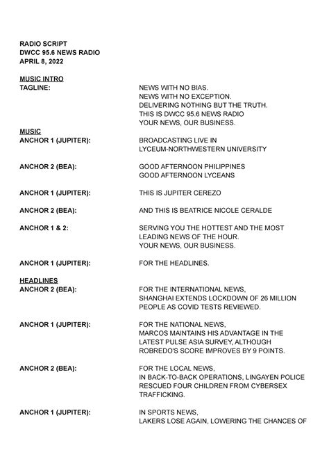 radio intro script example