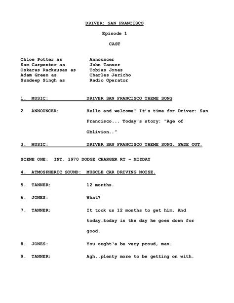 radio script format example