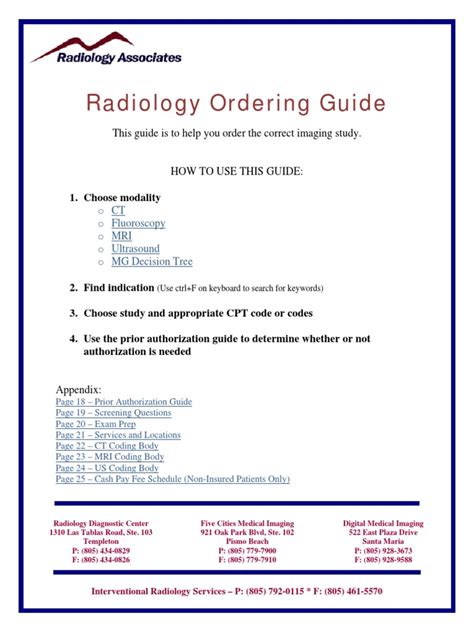 Radiology Ordering Guide Pdf