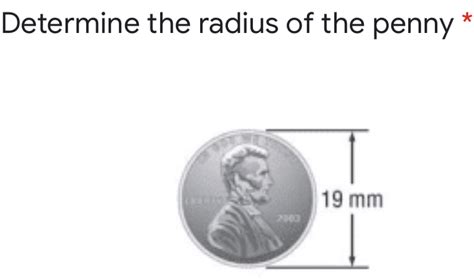 radius of penny